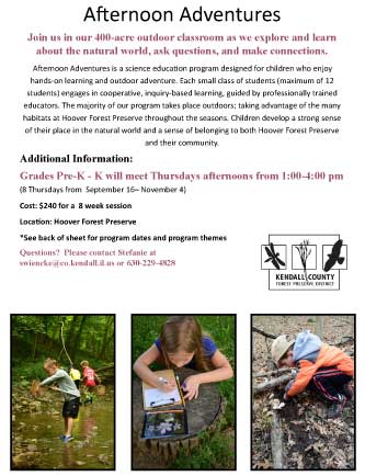 Afternoon Adventures Ages 3-entering Kindergarten